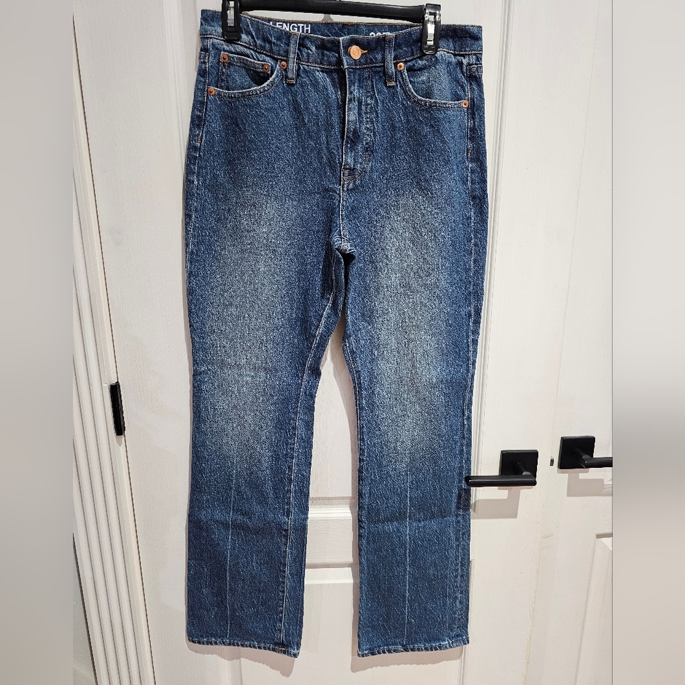 J. Crew Full Length Demi Boot blue jeans Size 29T - like new condition